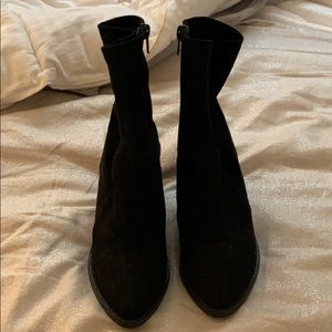 suede zip-up booties